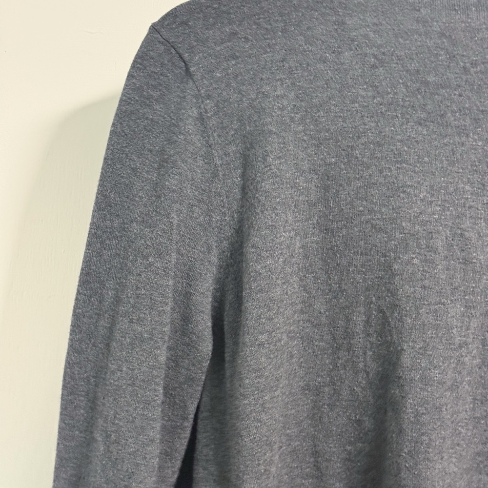 Talbots Pima Cotton Cardigan 1X Gray Button Front Lightweight Sweater - Picture 15 of 17